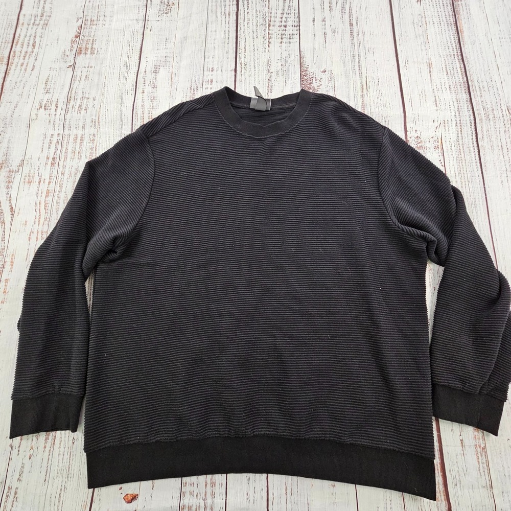 H&M Regular Fit Black Long Sleeve Pullover Cotton Blend Sweater Men's 2XL